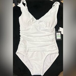 Very flattering new DKNY white swimsuit